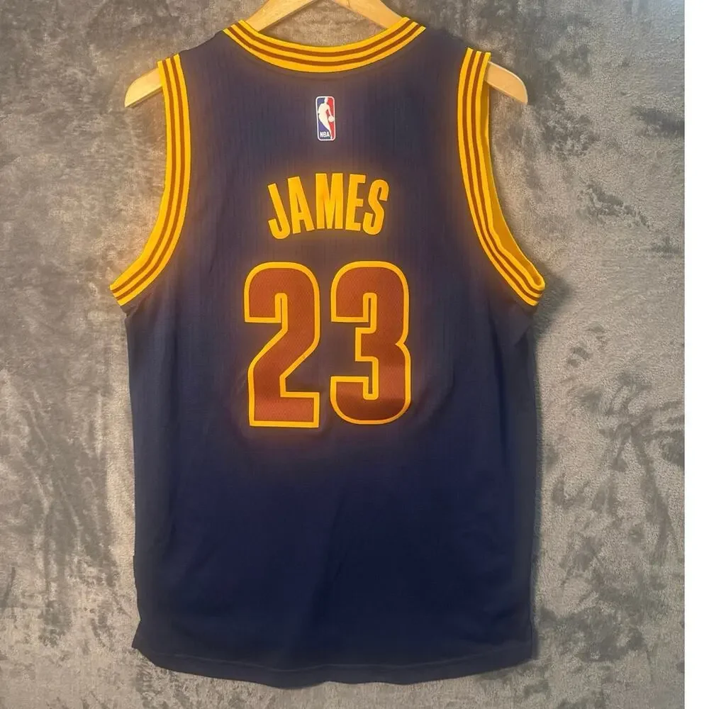 LeBron James Cleveland Cavaliers Navy Blue Jersey Adidas Swingman 23 2015-16 MED